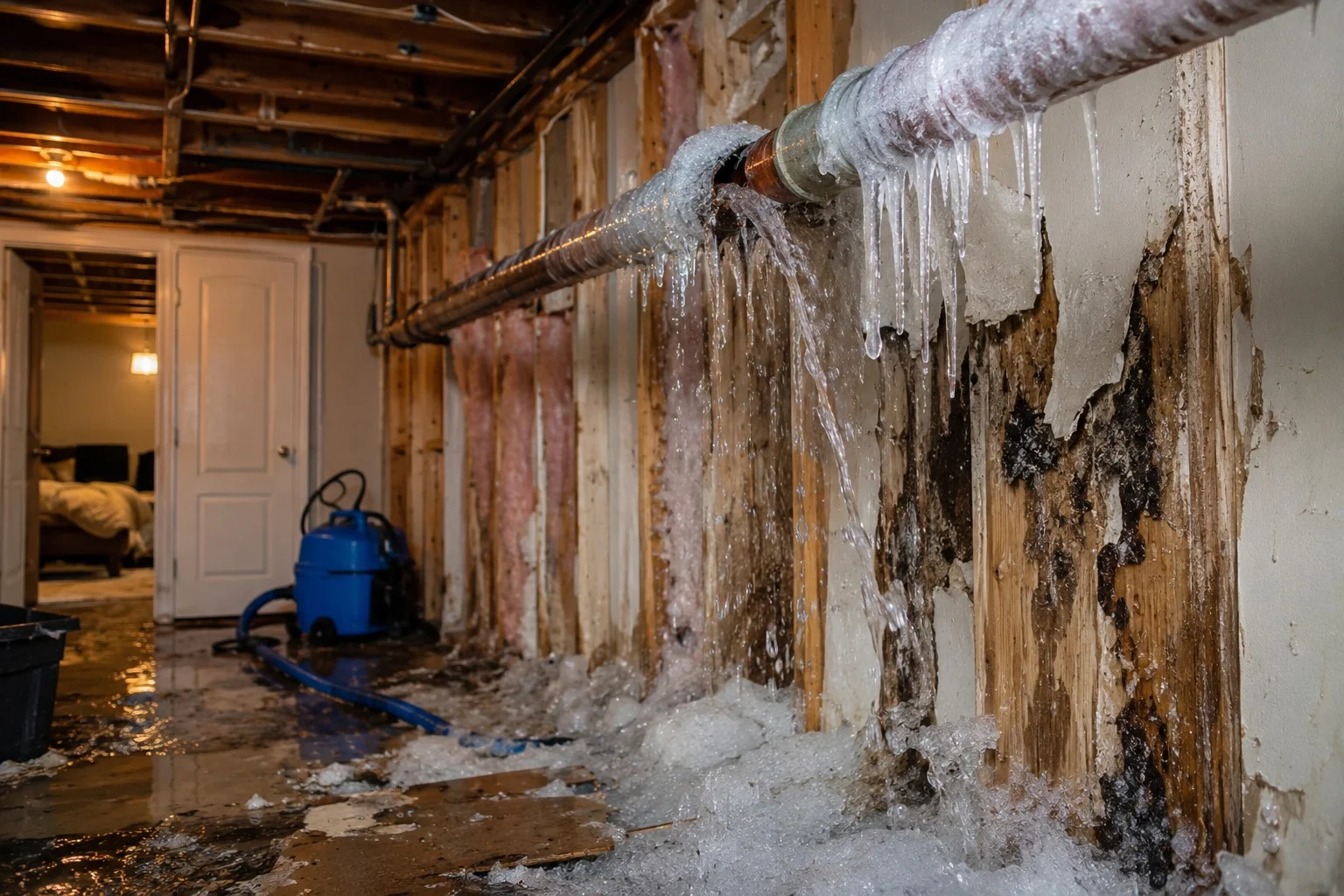 frozen pipe water damage repair