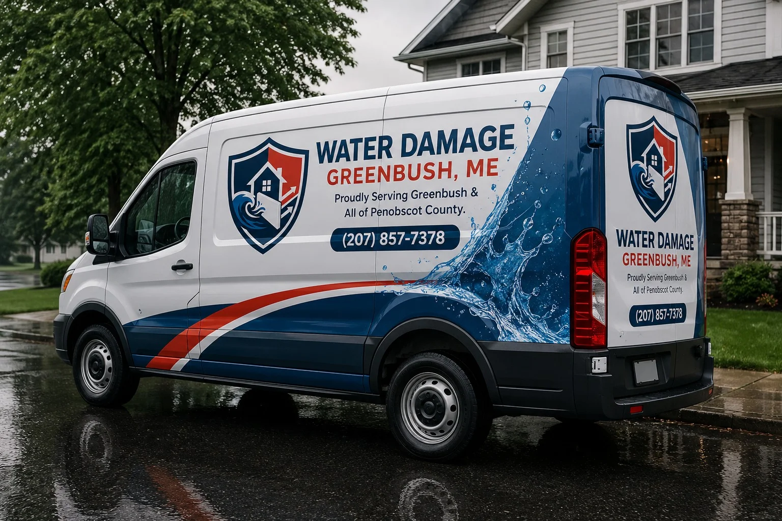 water damage greenbush me crew van