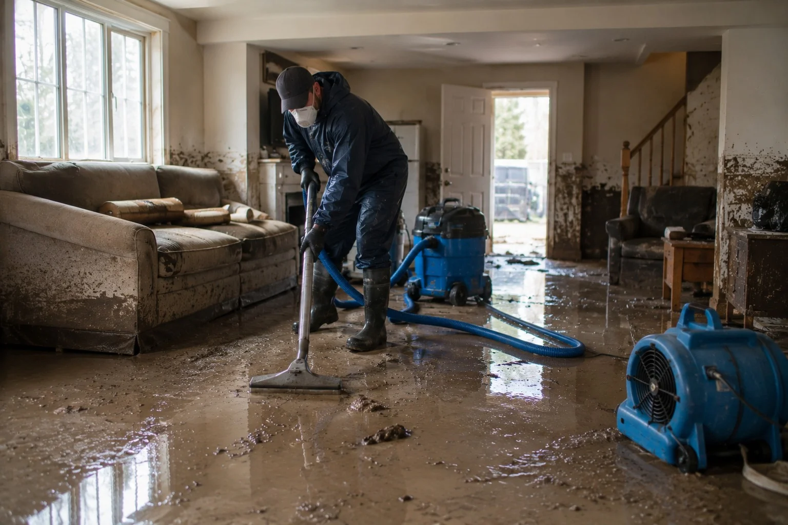 cleaning flood damage